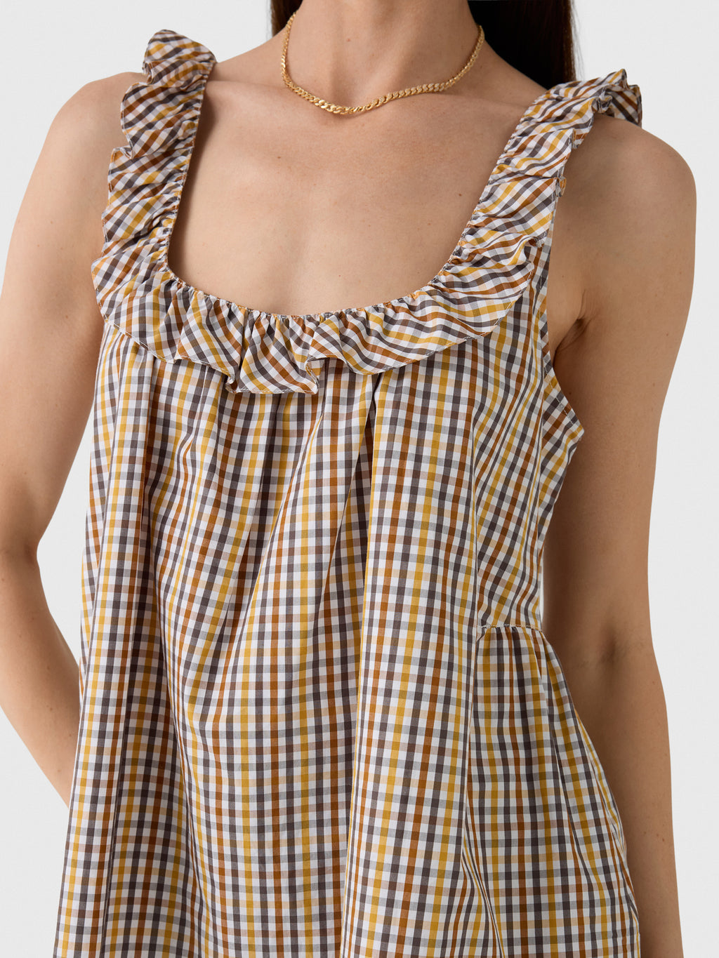 Lee Mathews Women's Christie Poplin Check Top - Saint Bernard