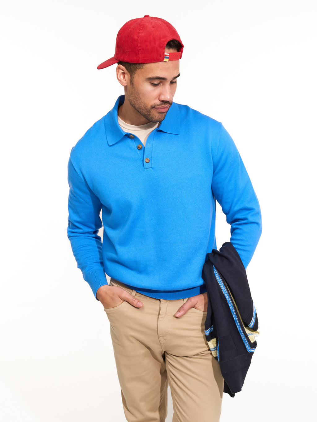 Guest In Residence Men's Allday Polo Sweater - Saint Bernard