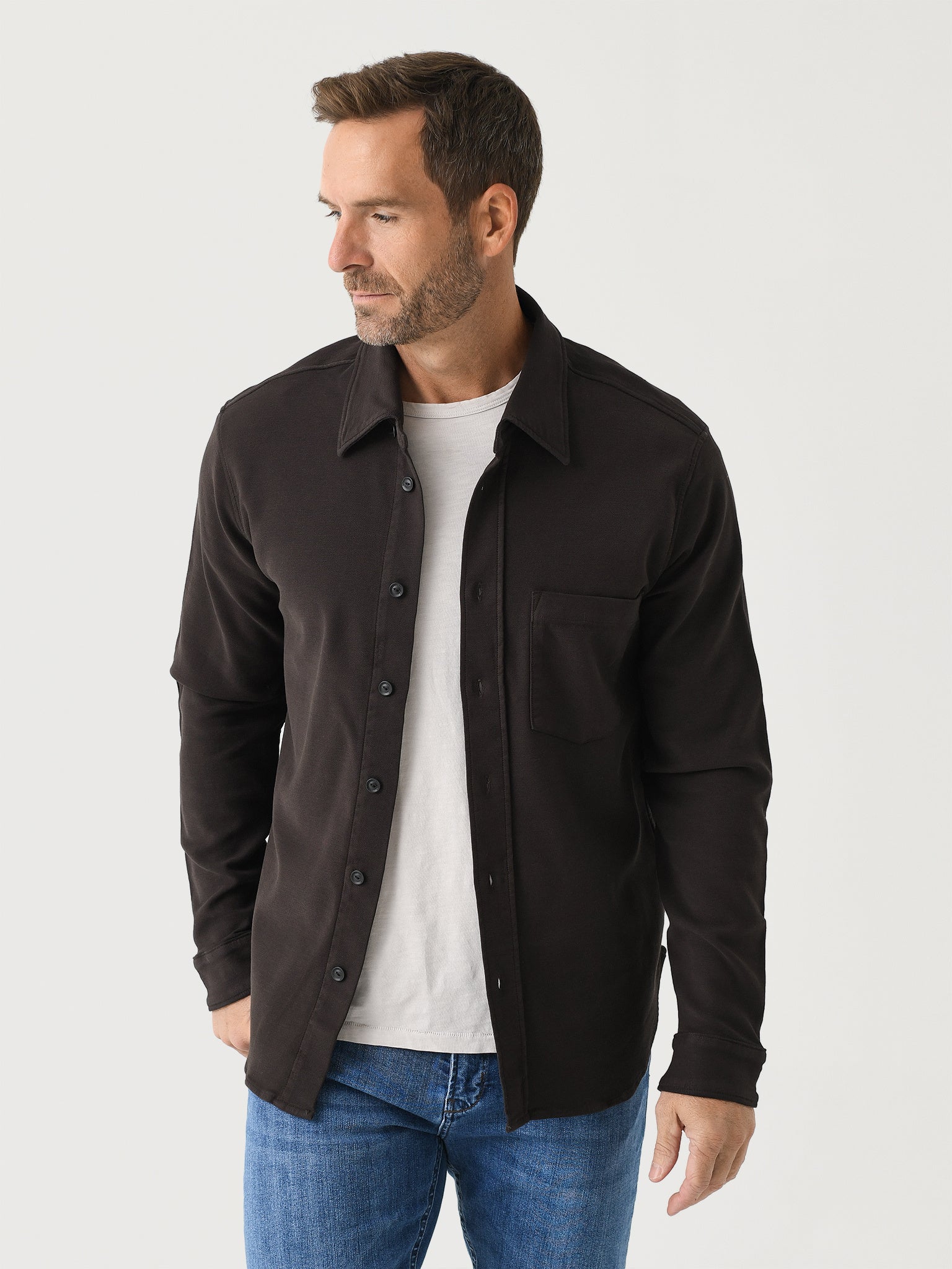 Citizens Of Humanity Men's Luca Bucket Dye French Terry Shirt - Saint Bernard