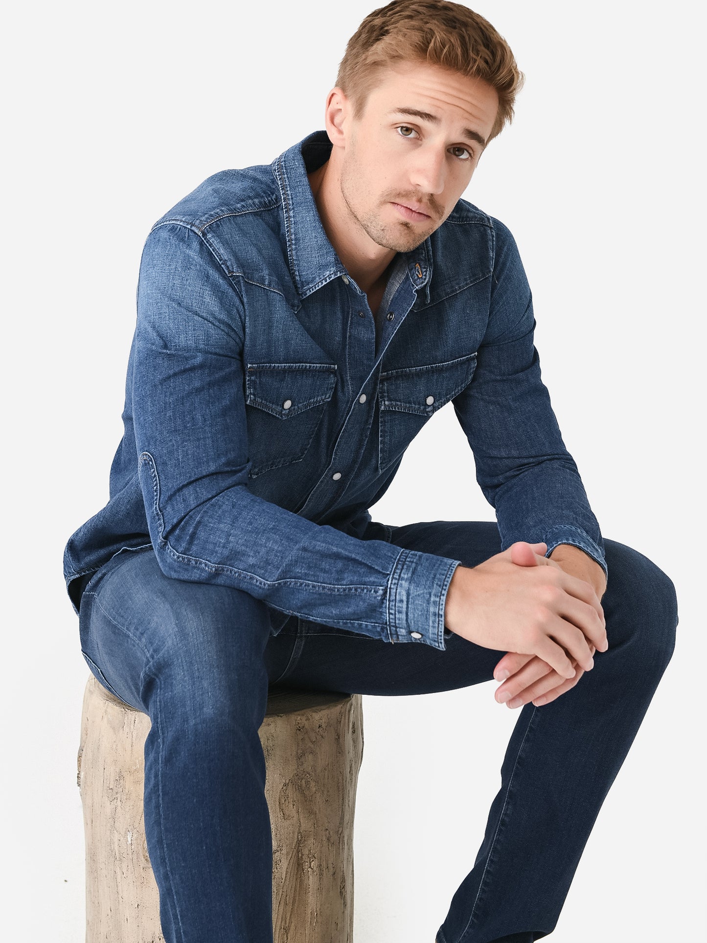 Citizens Of Humanity Men's Western Denim Shirt - Saint Bernard