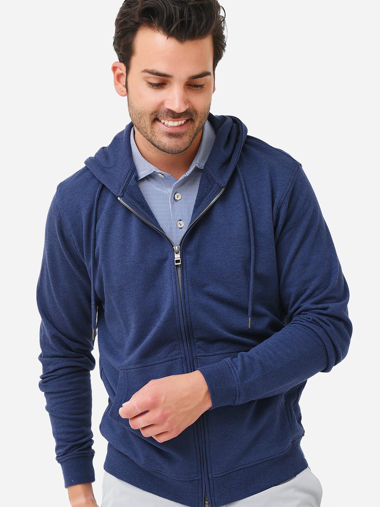 Peter Millar Crown Men's Lava Wash Full-Zip Hoodie - Saint Bernard