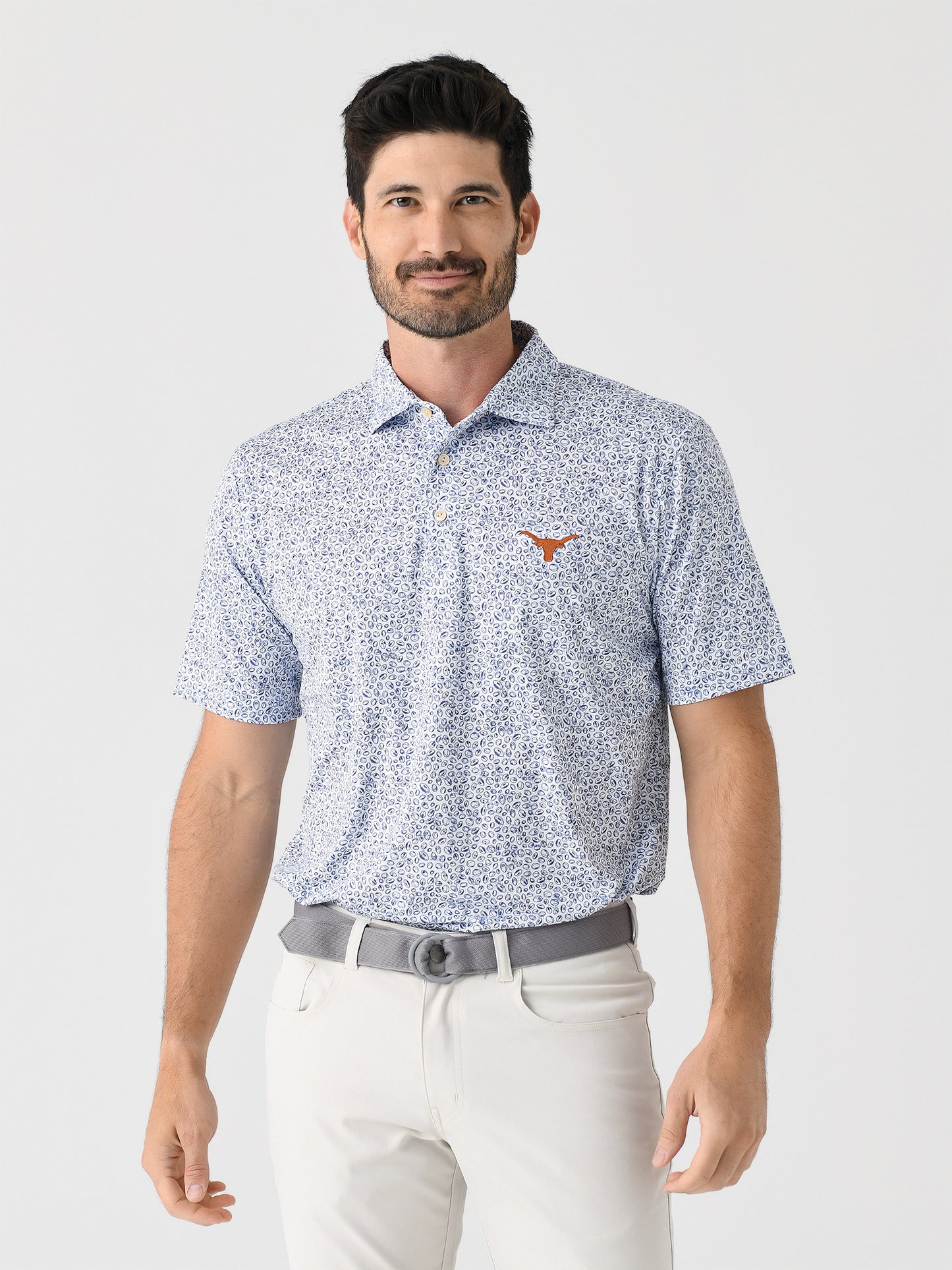 Peter Millar Collegiate Texas Longhorns Men's Blitz Performance Jersey Polo - Saint Bernard