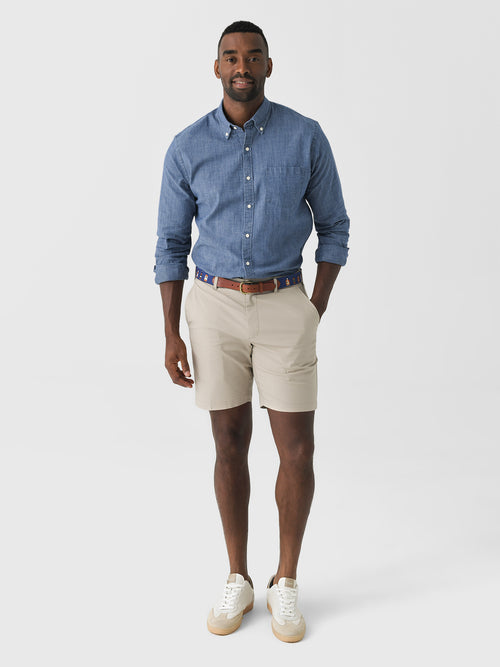 Peter Millar Crown Men's Tamworth Chambray Cotton-Stretch Sport Shirt