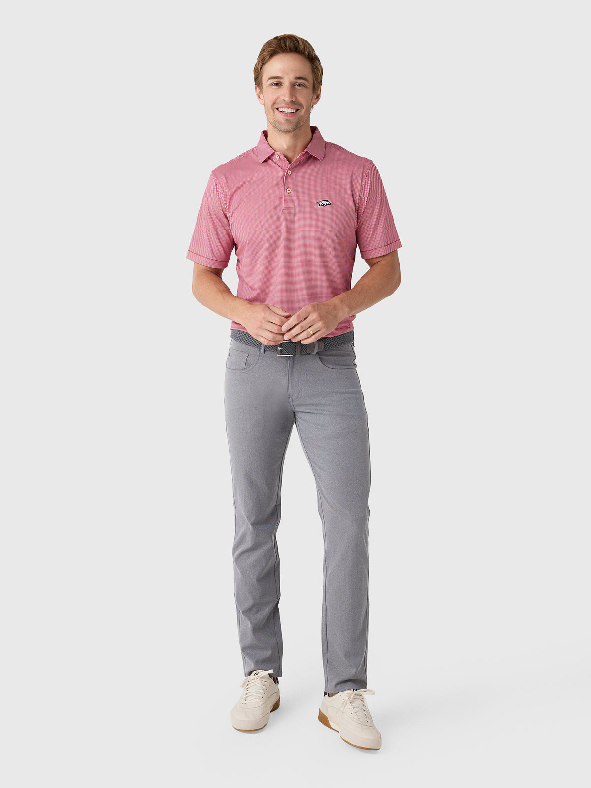Peter Millar Collegiate Men's Border Performance Jersey Polo - Saint Bernard