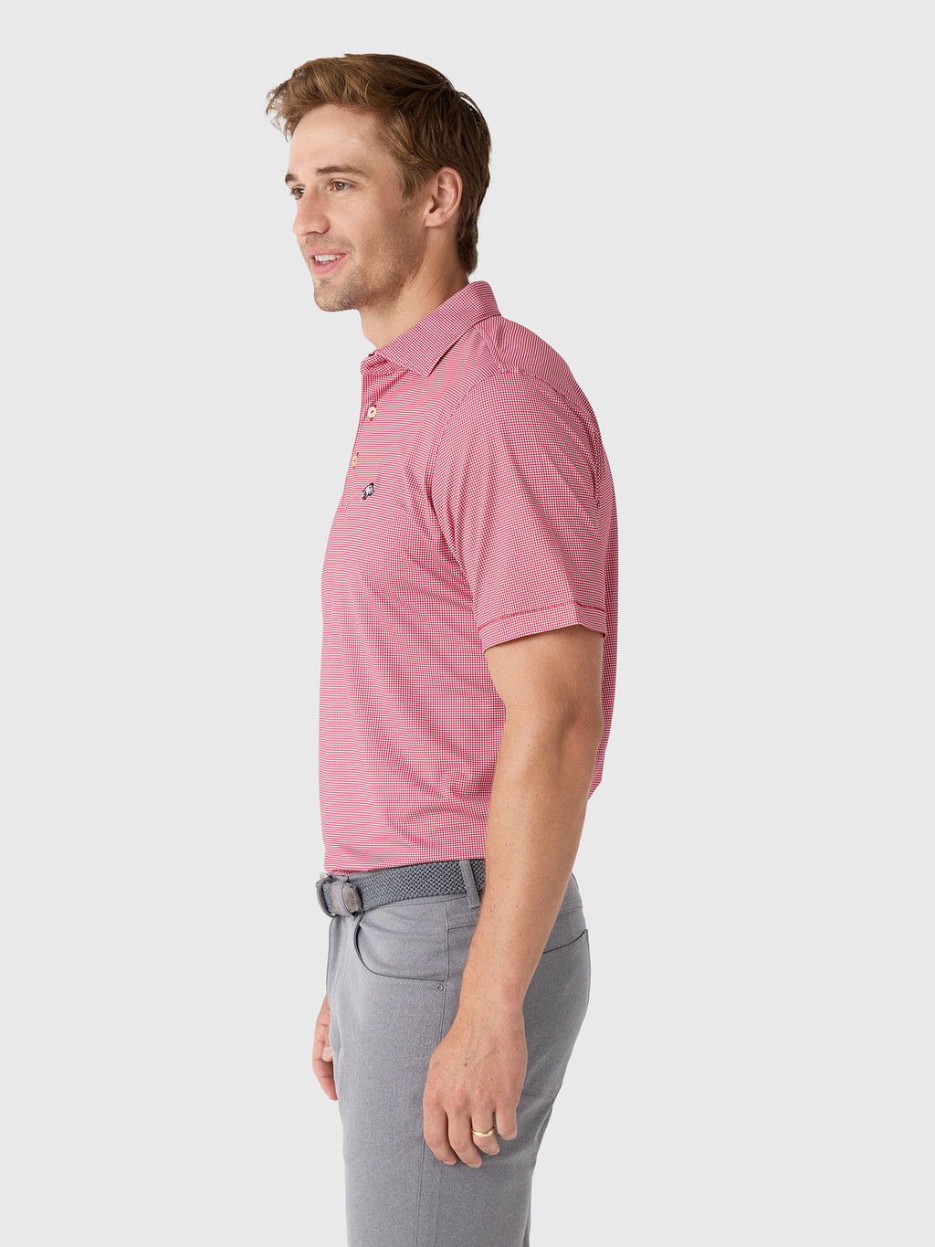 Peter Millar Collegiate Men's Border Performance Jersey Polo - Saint Bernard