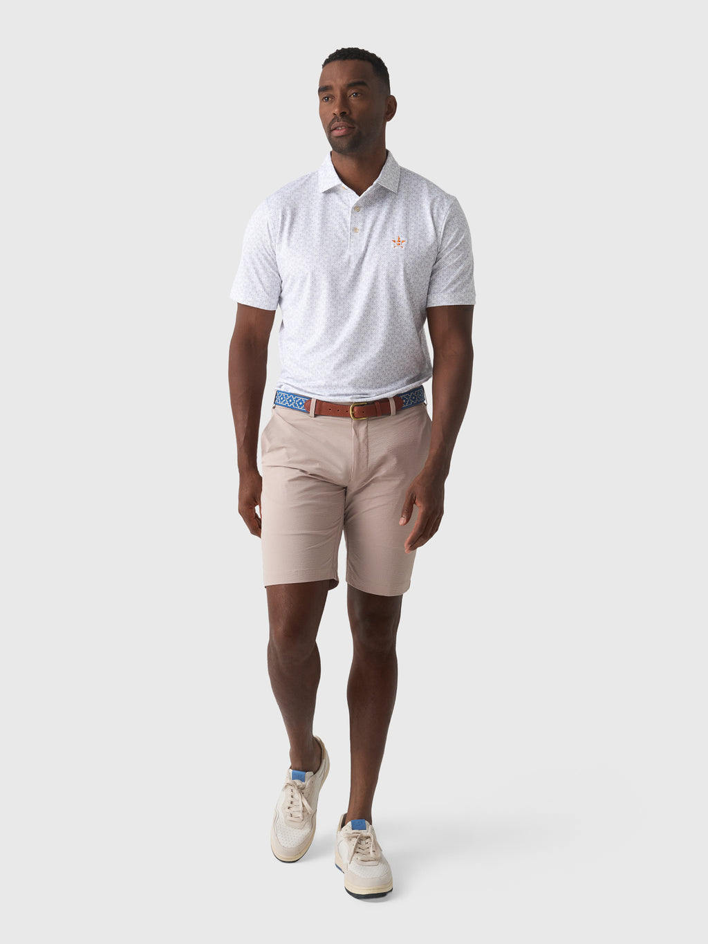 Peter Millar Major League Baseball Men's Houston Astros Bases Loaded Performance Jersey Polo - Saint Bernard