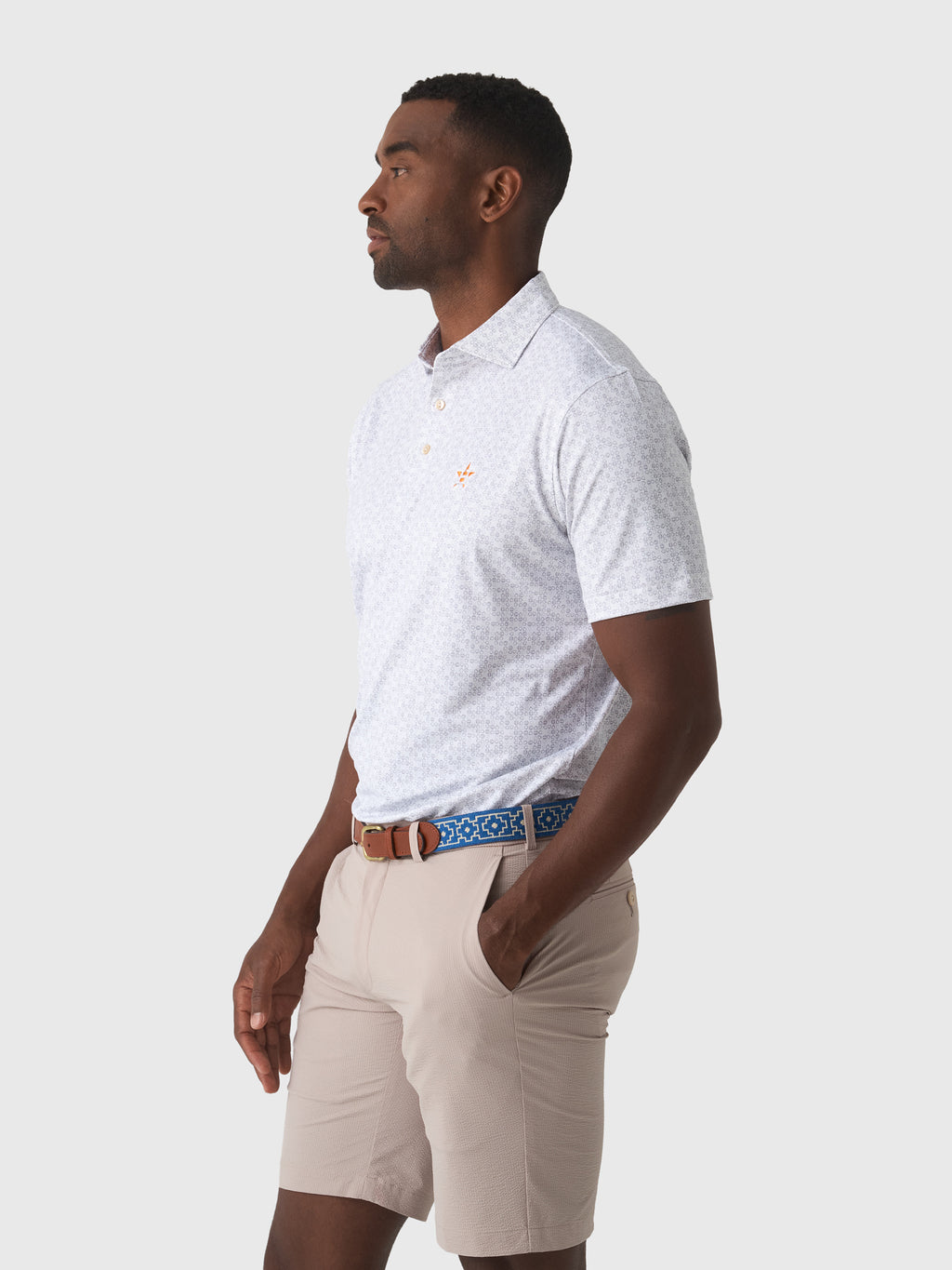 Peter Millar Major League Baseball Men's Houston Astros Bases Loaded Performance Jersey Polo - Saint Bernard