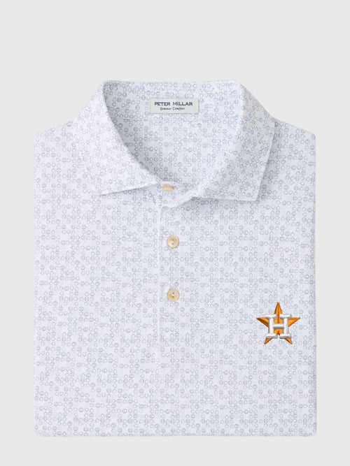 Peter Millar Major League Baseball Men's Houston Astros Bases Loaded Performance Jersey Polo - Saint Bernard