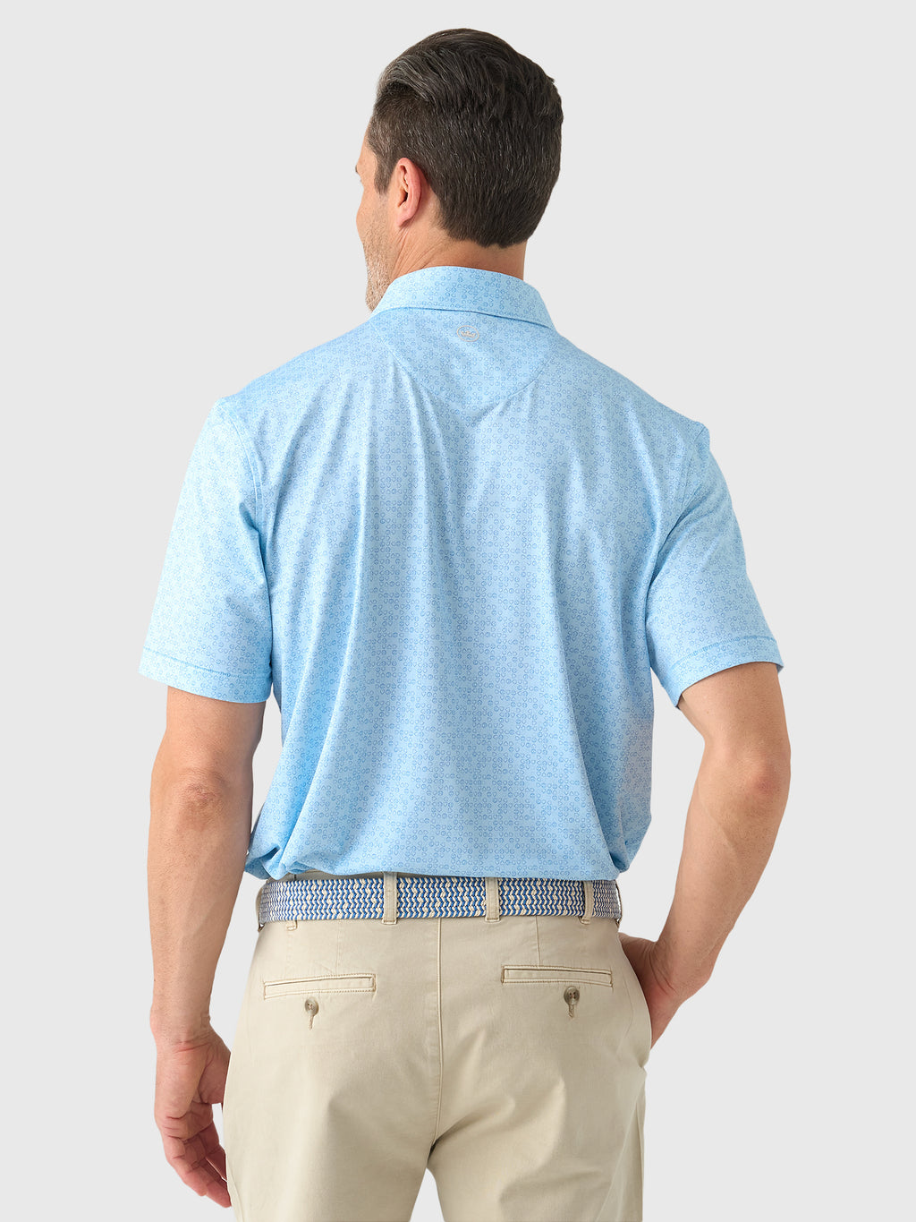 Peter Millar Major League Baseball Men's Texas Rangers Bases Loaded Performance Jersey Polo - Saint Bernard
