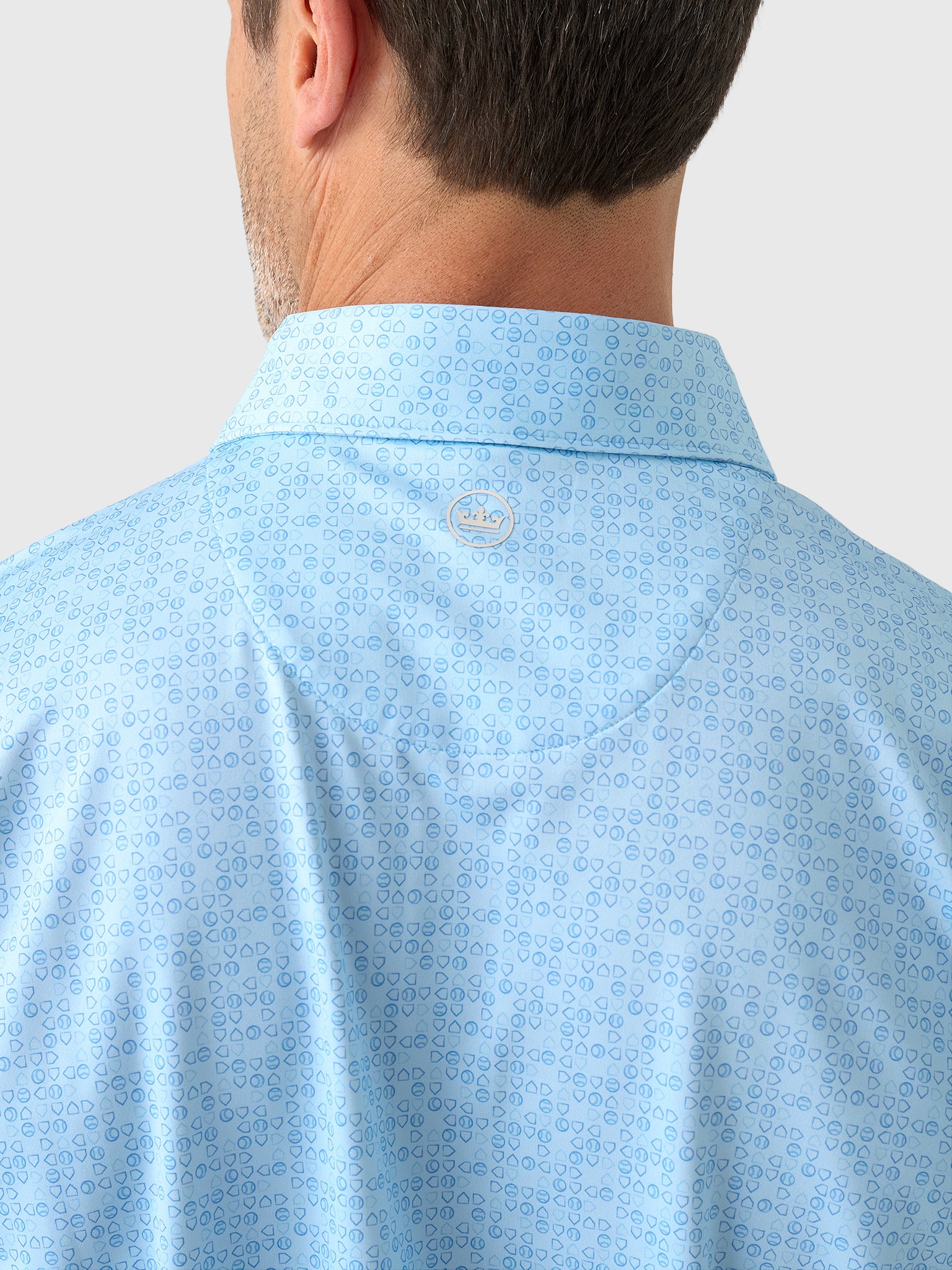 Peter Millar Major League Baseball Men's Texas Rangers Bases Loaded Performance Jersey Polo - Saint Bernard