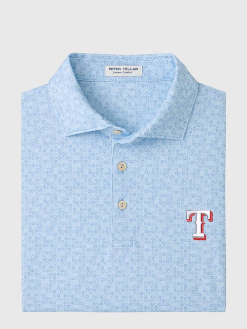 Peter Millar Major League Baseball Men's Texas Rangers Bases Loaded Performance Jersey Polo