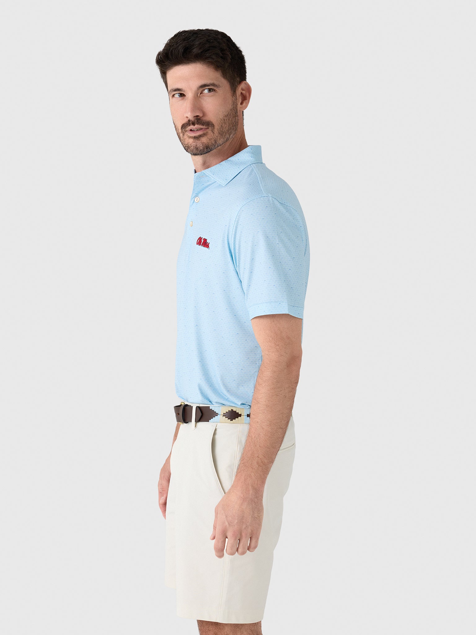 Peter Millar Collegiate Men's On The Ball Performance Jersey Polo - Saint Bernard