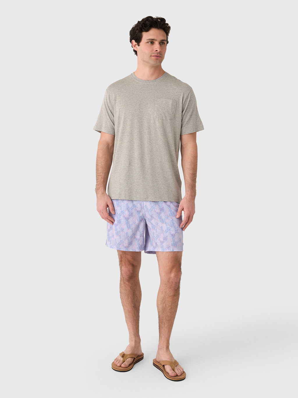 Peter Millar Crown Comfort Men's Heathered Short-Sleeve Pocket Tee - Saint Bernard