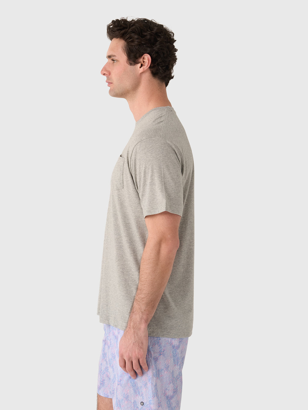 Peter Millar Crown Comfort Men's Heathered Short-Sleeve Pocket Tee - Saint Bernard