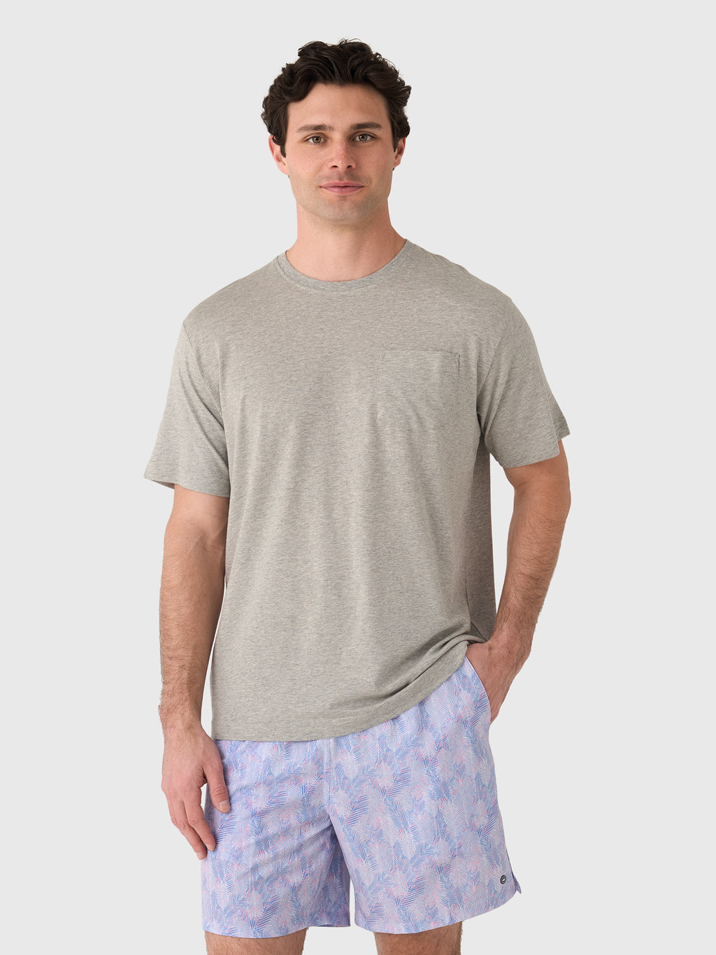 Peter Millar Crown Comfort Men's Heathered Short-Sleeve Pocket Tee - Saint Bernard