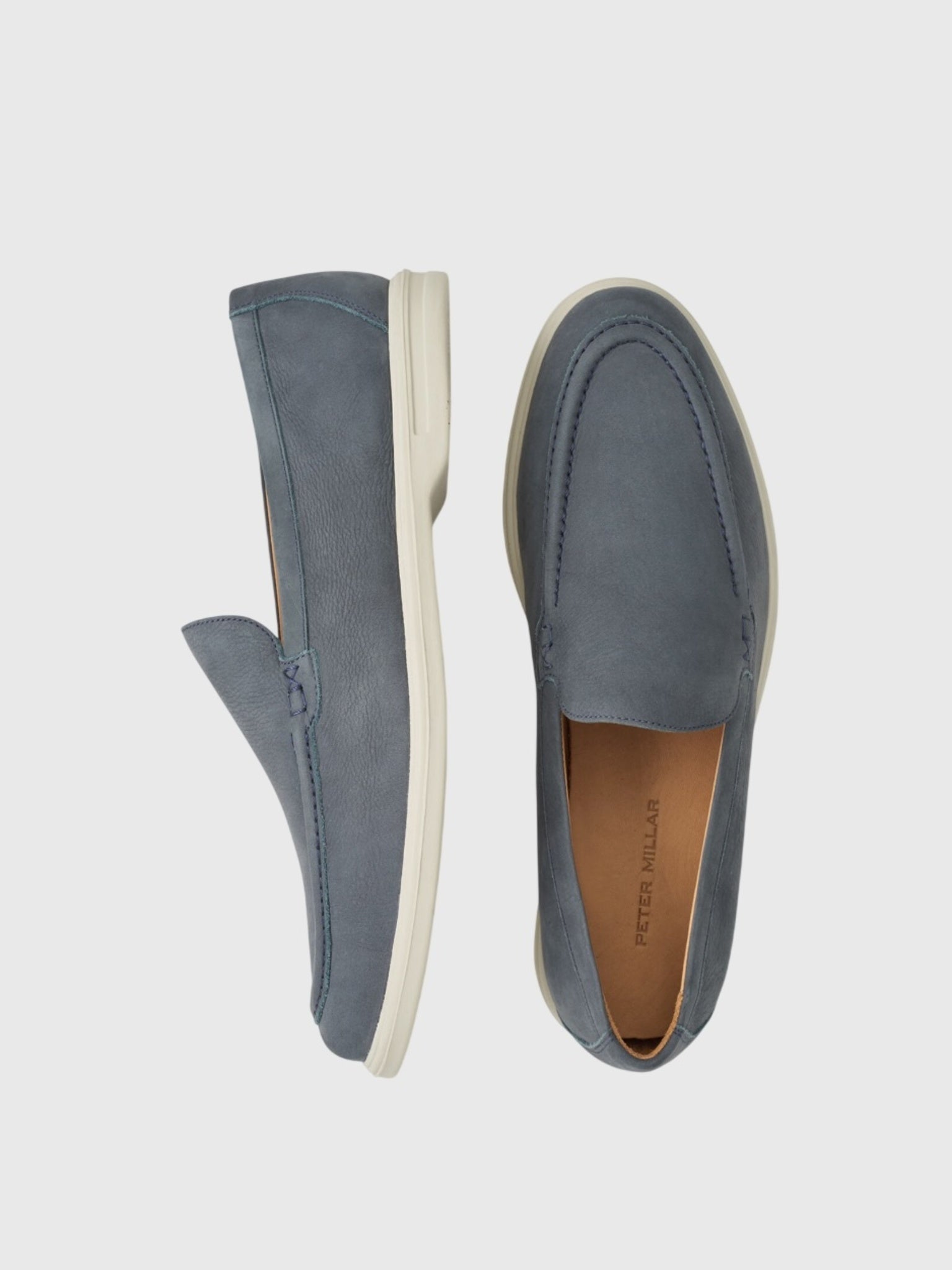 Peter Millar Crown Crafted Men's Excursionist Nubuck Venetian Loafer - Saint Bernard