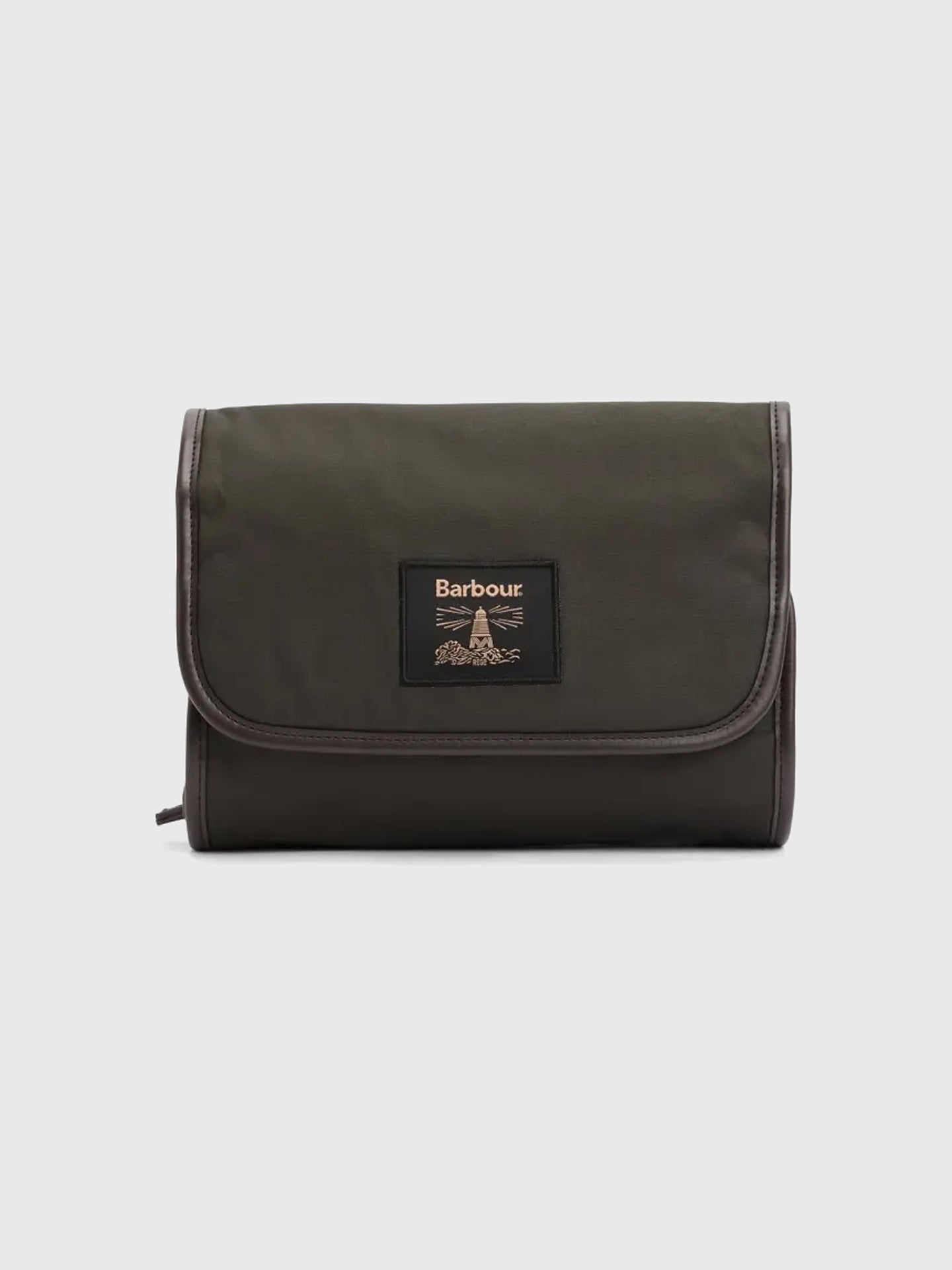 Barbour Wax Hanging Washbag - Olive/Beacon