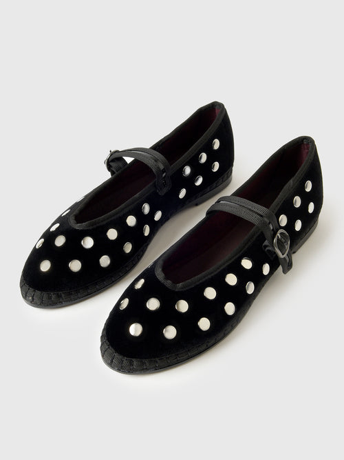 Flabelus Women's Mae Silver Black Flat