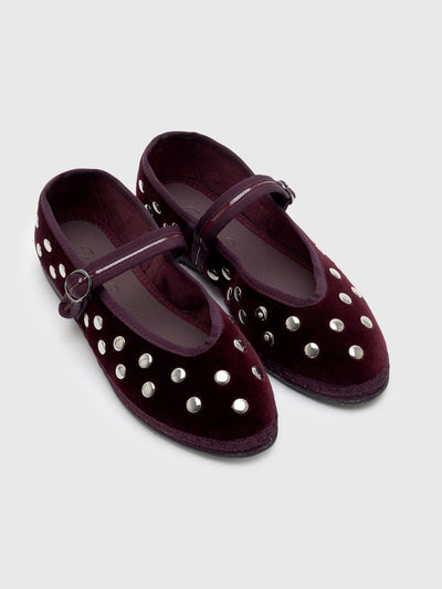 Flabelus Women's Mae Silver Wine Flat - Saint Bernard