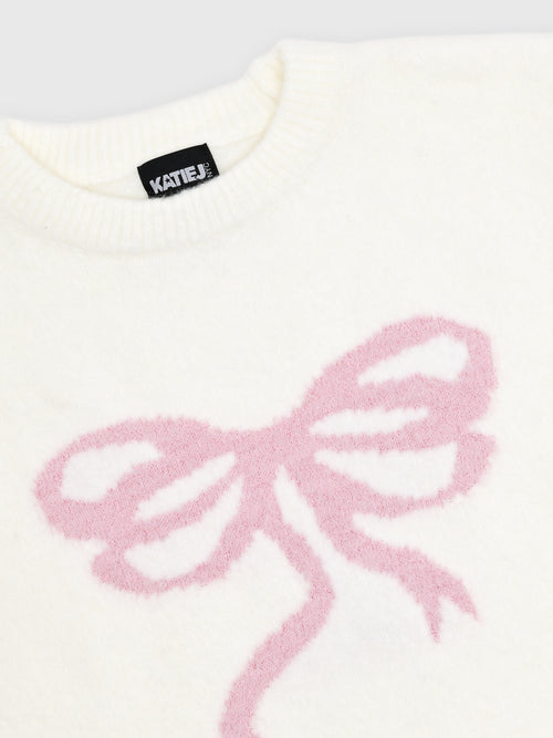 Katie J NYC Tween Girls' Maggie Intarsia Crew Sweater - Saint Bernard