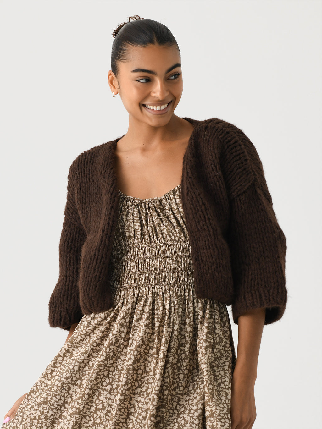 Maiami Women's Alpaca Short Sleeve Cardigan - Saint Bernard