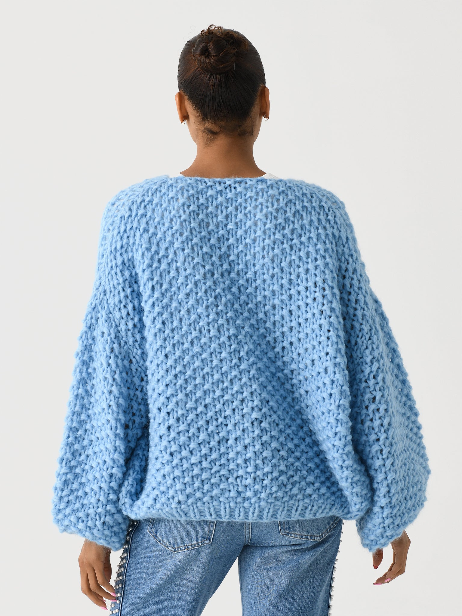 Maiami Women's Alpaca Pearl Pattern Bomber Cardigan | $560.00