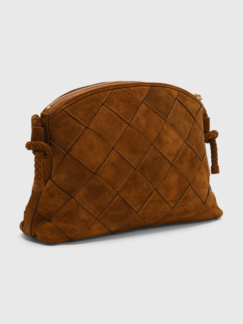 Loeffler Randall Mallory Woven Suede Crossbody - Saint Bernard
