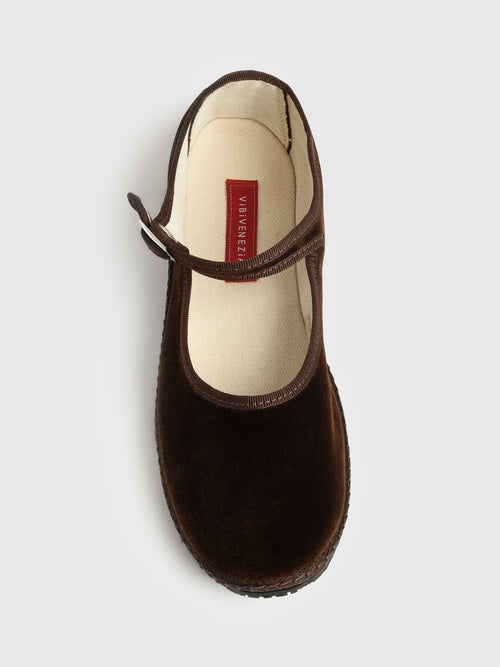 Vibi Venezia Women's Mary Jane Velvet Flat