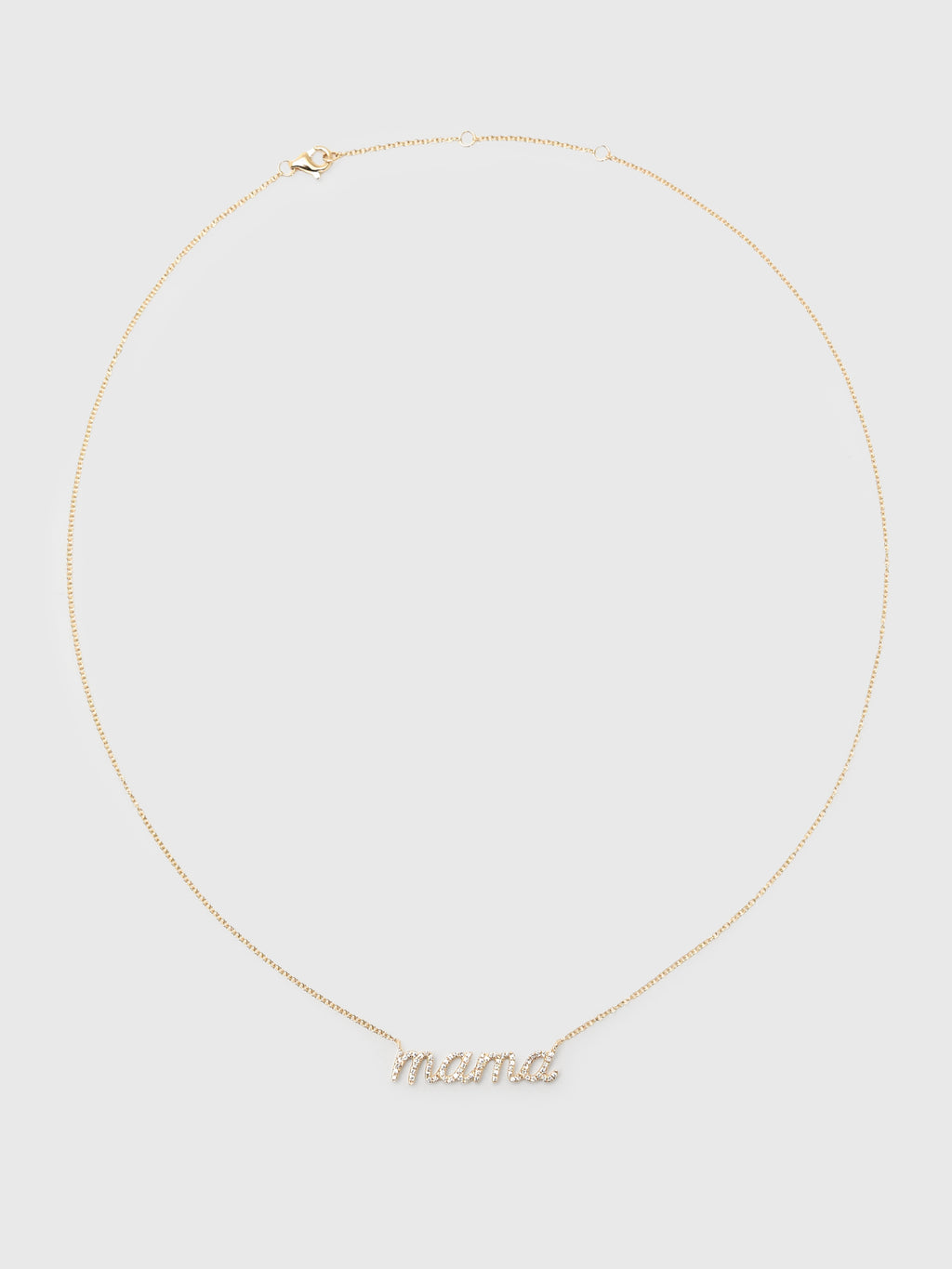 Francie B. Mama Script Diamond Necklace - Saint Bernard