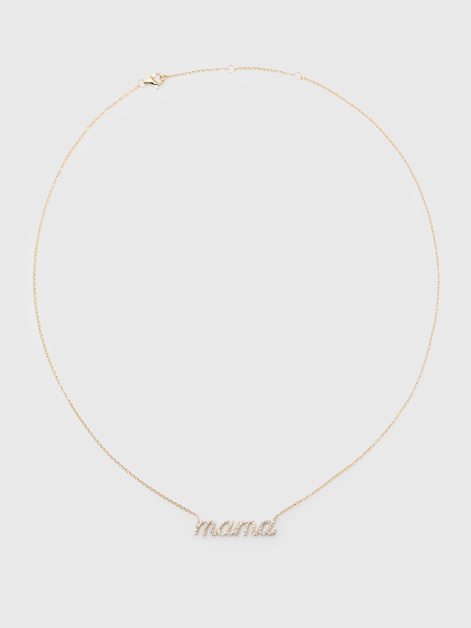 Francie B. Mama Script Diamond Necklace - Saint Bernard