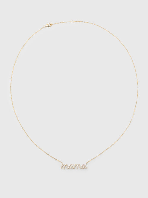 Francie B. Mama Script Diamond Necklace