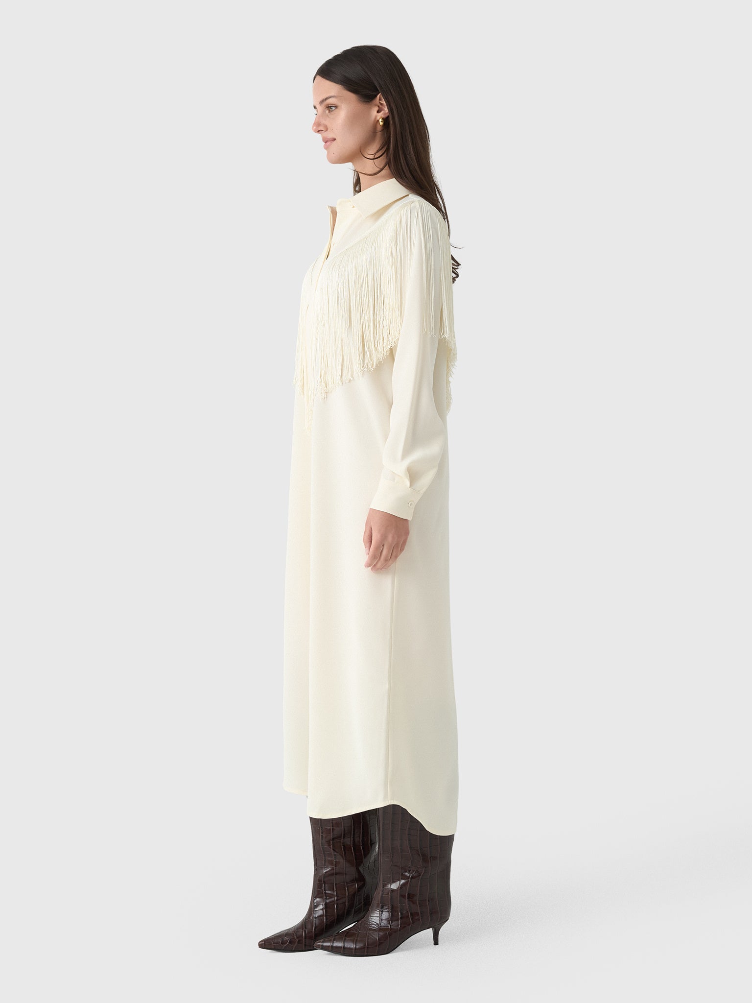 Masons Daughter Women's Marcia Western Fringe Midi Dress - Saint Bernard