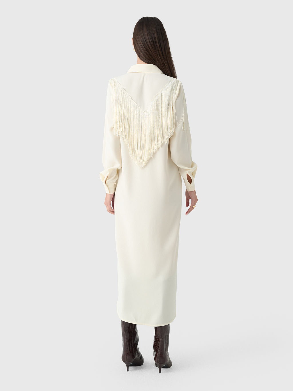 Masons Daughter Women's Marcia Western Fringe Midi Dress - Saint Bernard