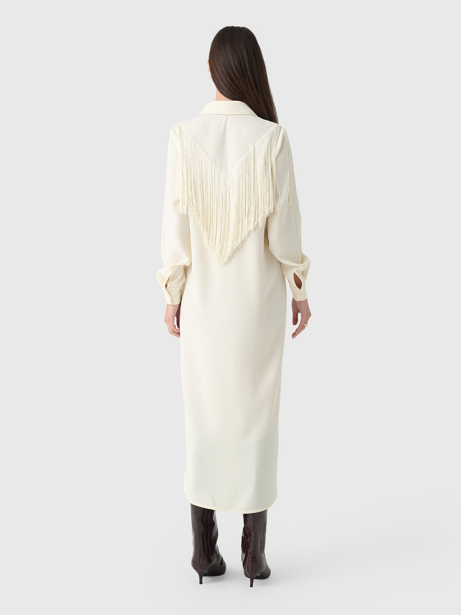 Masons Daughter Women's Marcia Western Fringe Midi Dress - Saint Bernard
