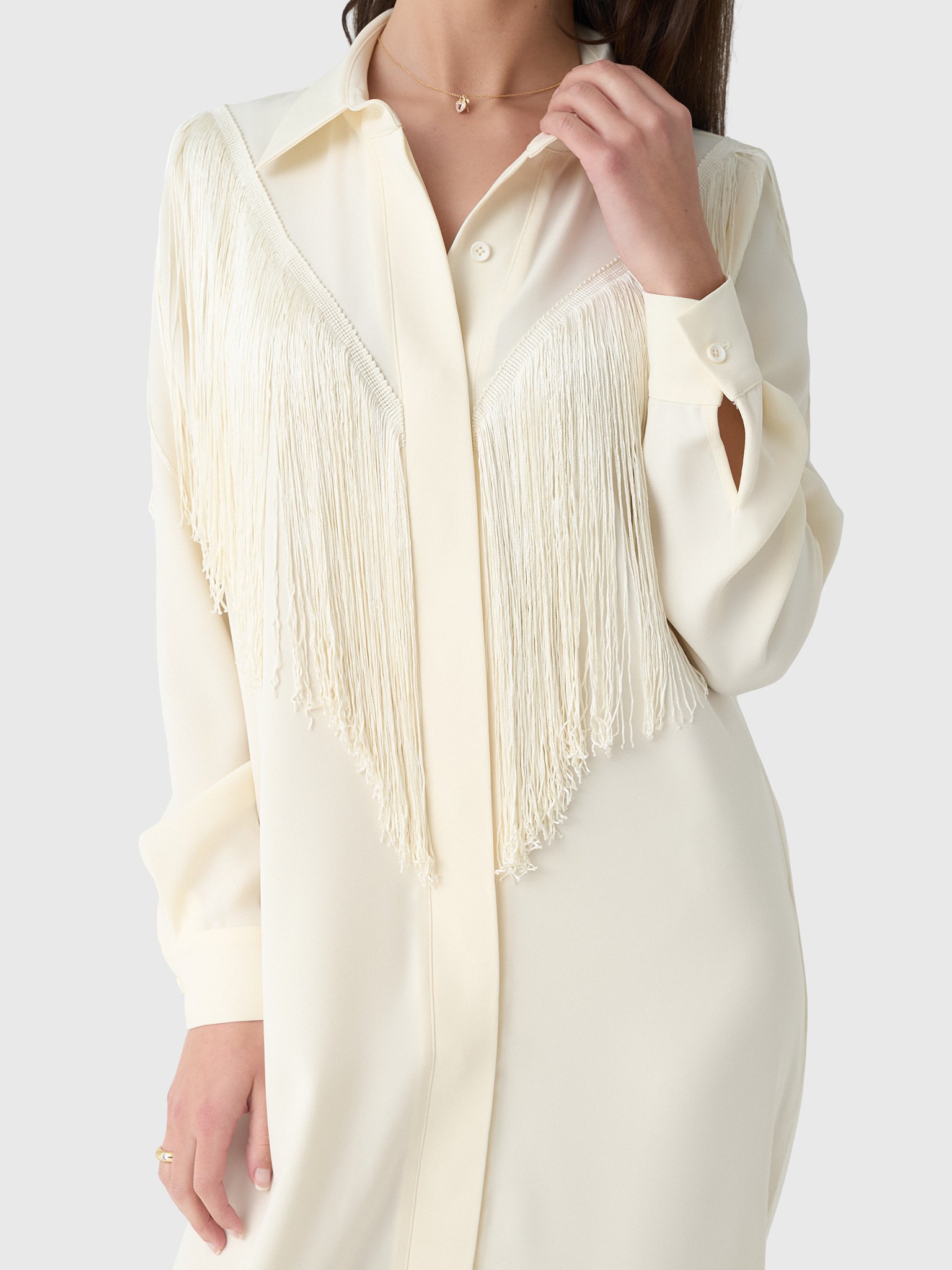 Masons Daughter Women's Marcia Western Fringe Midi Dress - Saint Bernard
