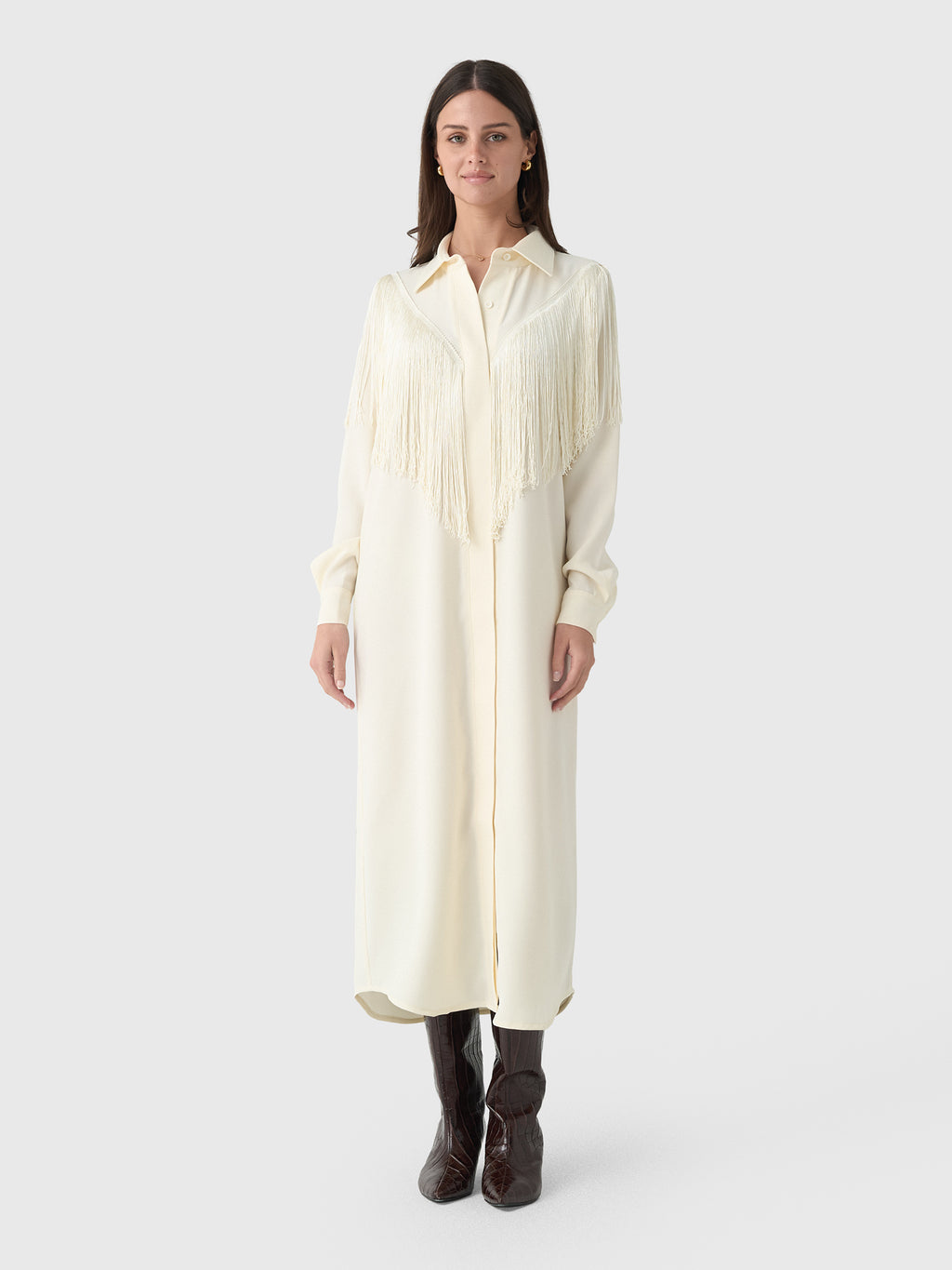 Masons Daughter Women's Marcia Western Fringe Midi Dress - Saint Bernard