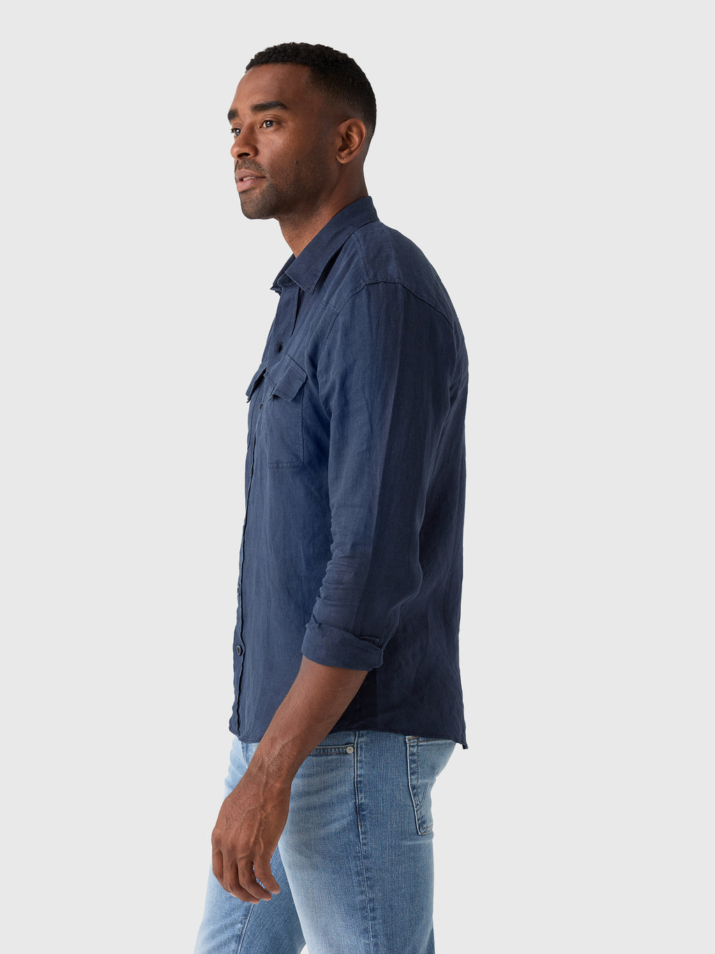 Rye51 Men's The Marfa Western Linen Shirt - Saint Bernard
