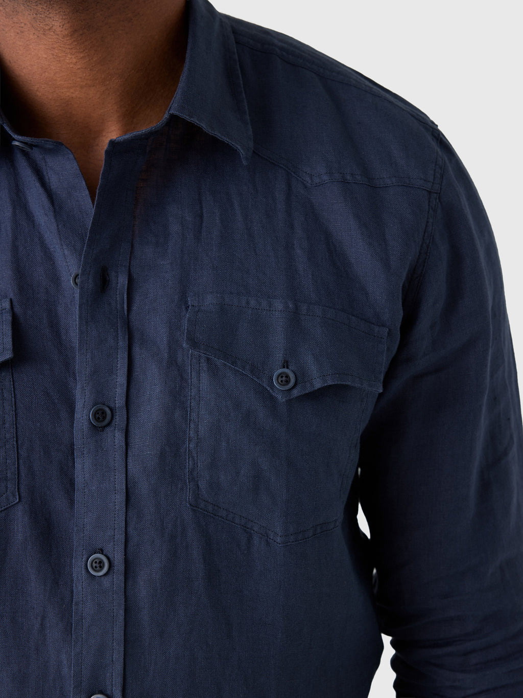 Rye51 Men's The Marfa Western Linen Shirt - Saint Bernard