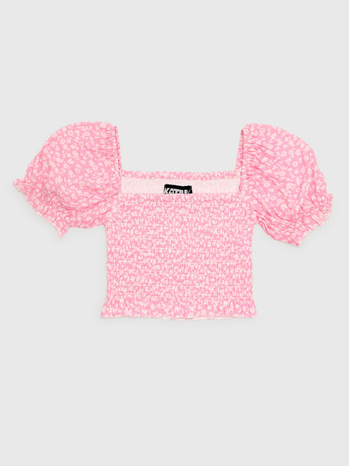 Katie J NYC Girls' Marlee Puff Sleeve Top