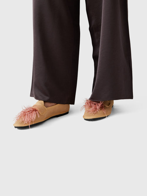 Ilio Smeraldo Women's Marta Feather Moccasin Flat - Saint Bernard