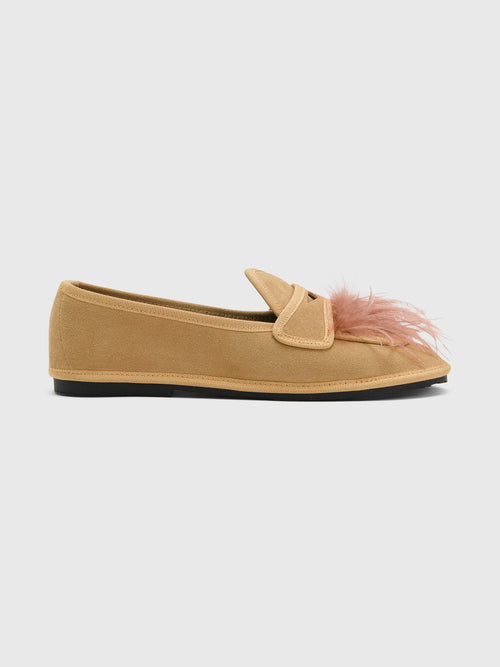 Ilio Smeraldo Women's Marta Feather Moccasin Flat - Saint Bernard