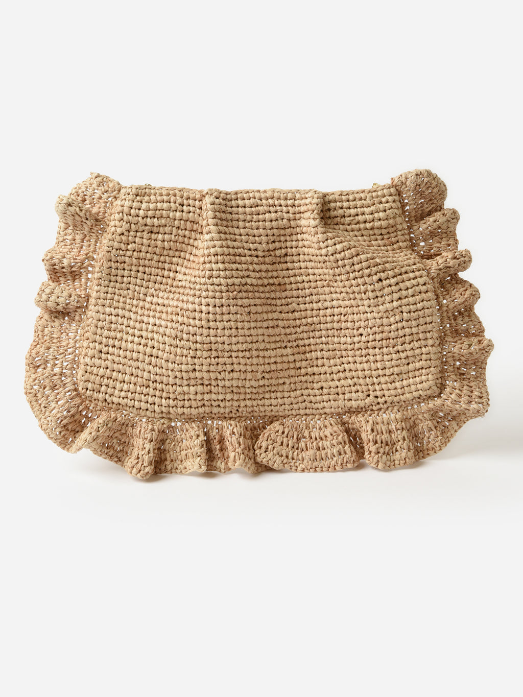 Loeffler Randall Mavis Raffia Ruffle Clutch - Saint Bernard