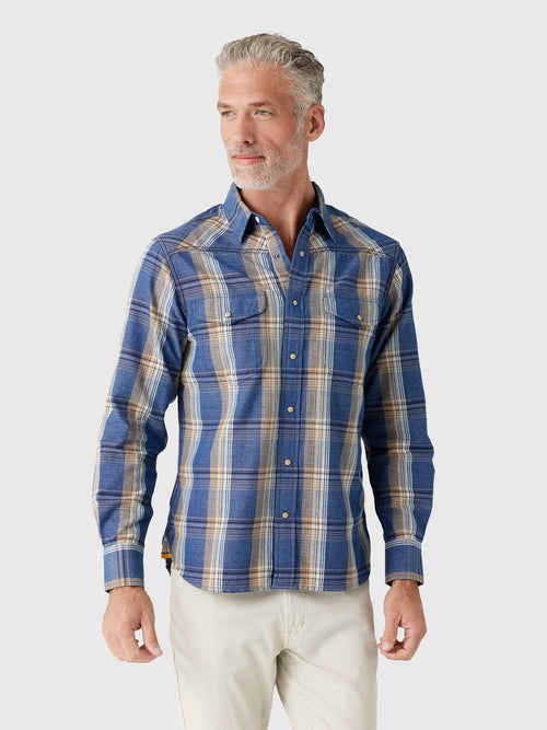 Original Madras Trading Company Men's N°107 Western Long Sleeve Shirt - Saint Bernard