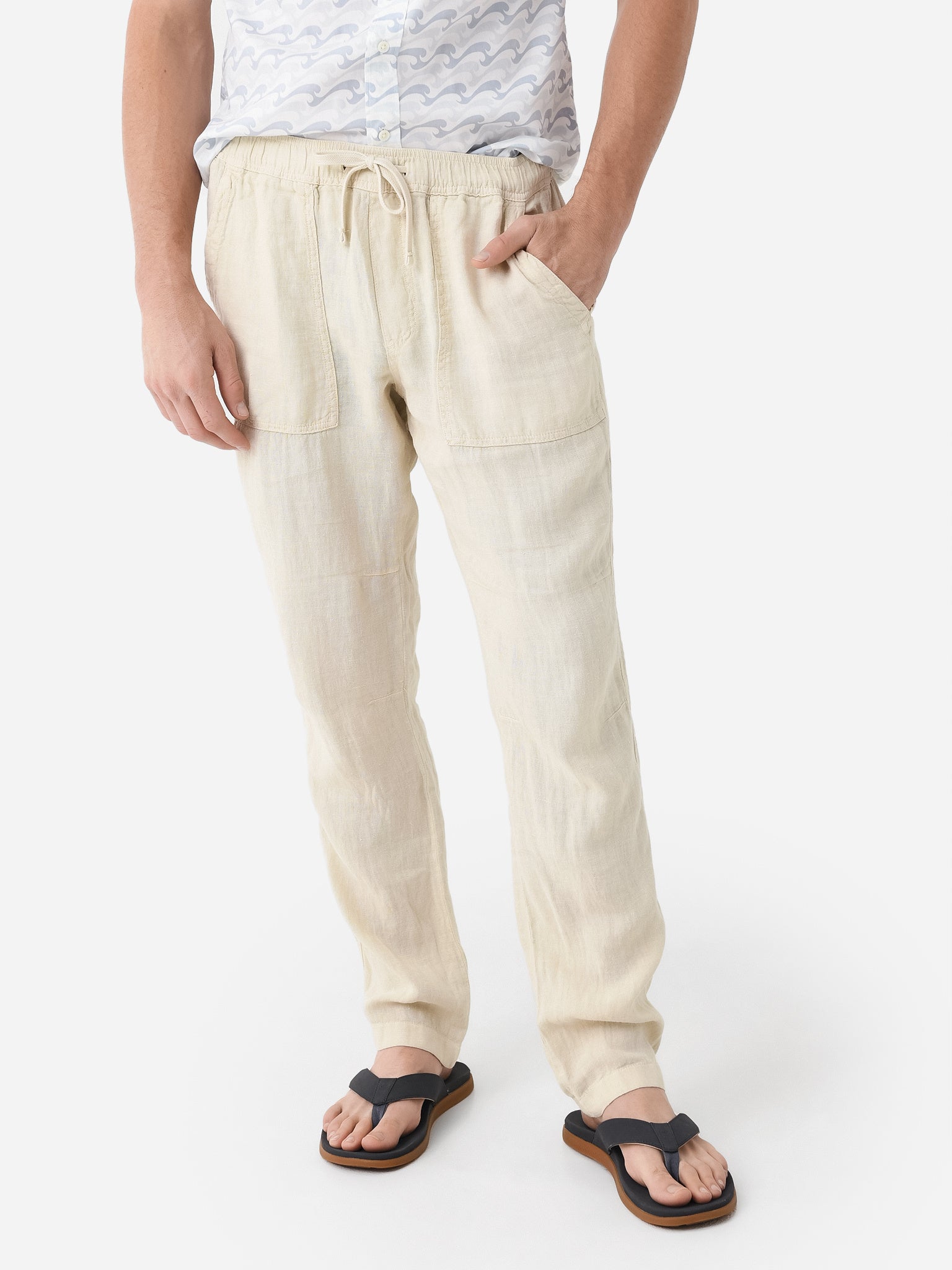 Faherty Brand Men's Linen Drawstring Pant - Saint Bernard