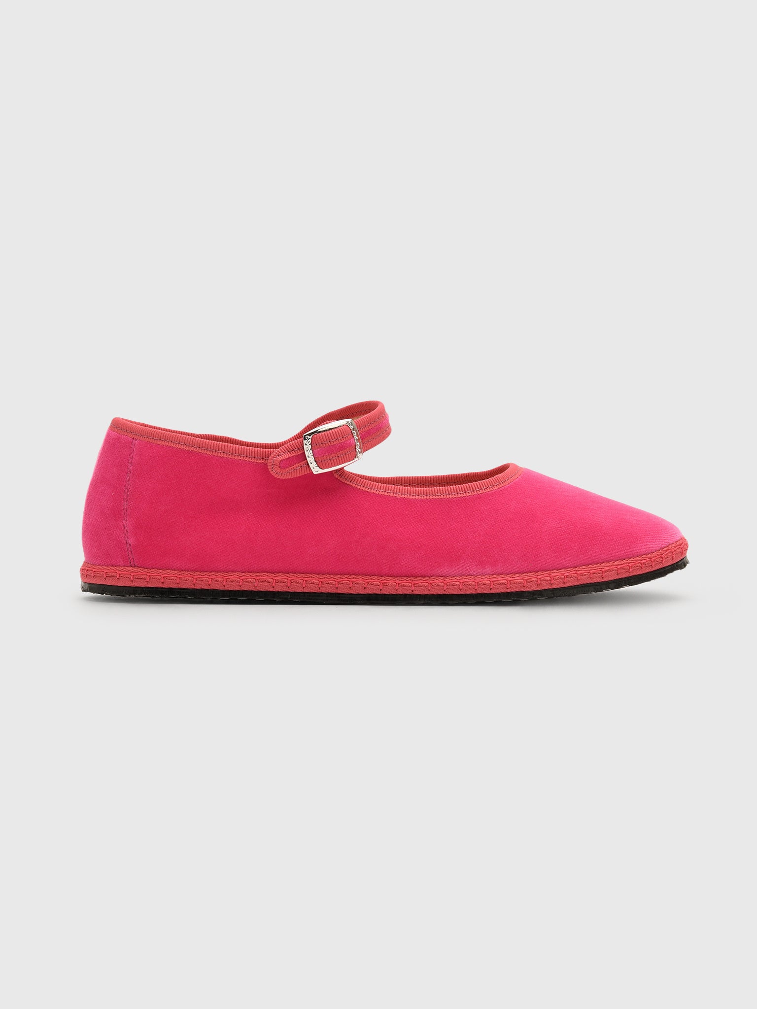 Vibi Venezia Women's Mary Jane Velvet Flat - Saint Bernard