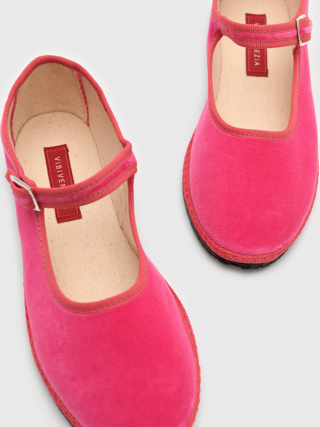 Vibi Venezia Women's Mary Jane Velvet Flat - Saint Bernard