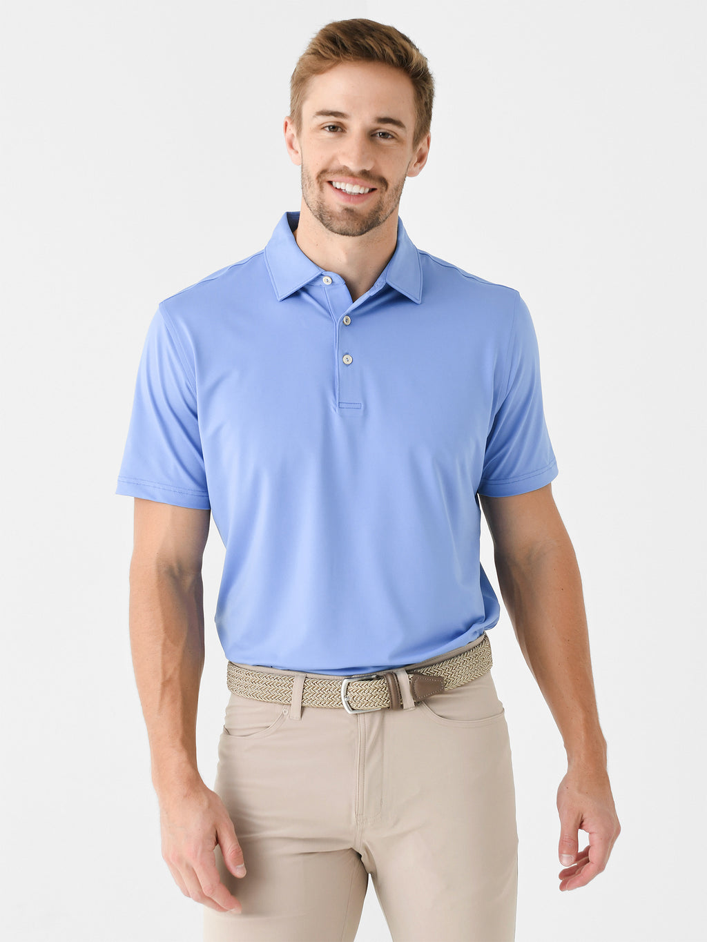 Peter Millar Crown Sport Men's Solid Performance Jersey Polo - Saint Bernard