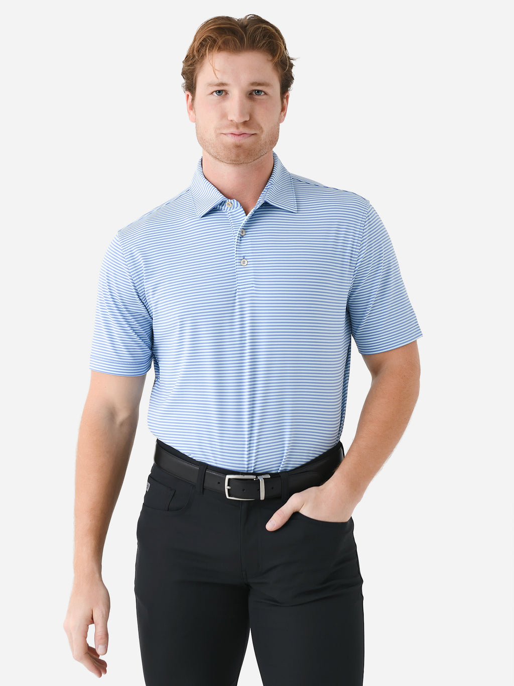 Peter Millar Crown Sport Men's Hales Performance Jersey Polo - Saint Bernard