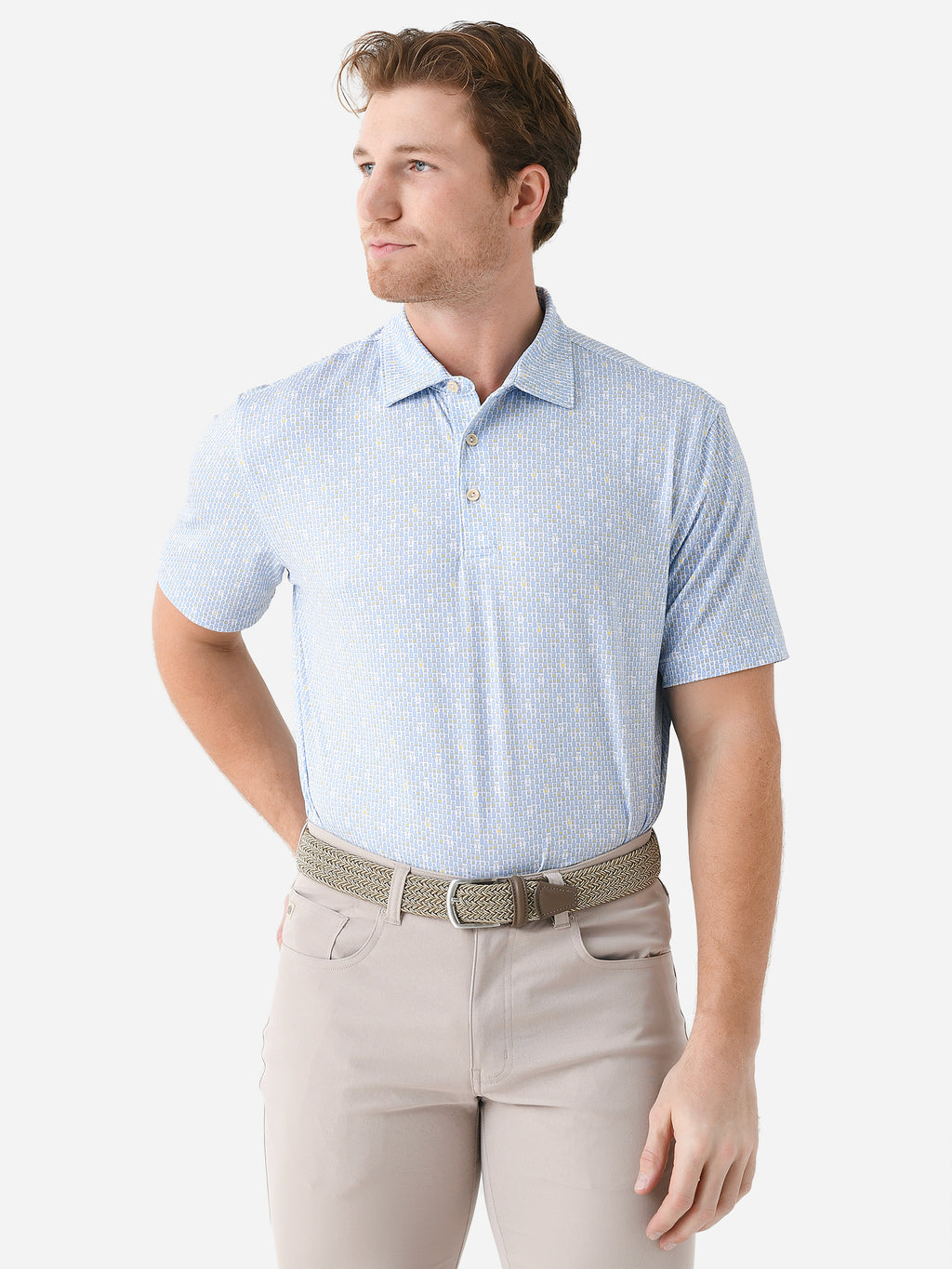 Peter Millar Crown Sport Men's Raise The Bar Performance Jersey Polo - Saint Bernard