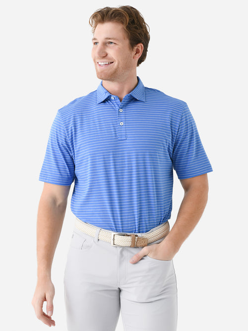 Peter Millar Crown Men's Pilot Mill Cedar Stripe Short Sleeve Polo
